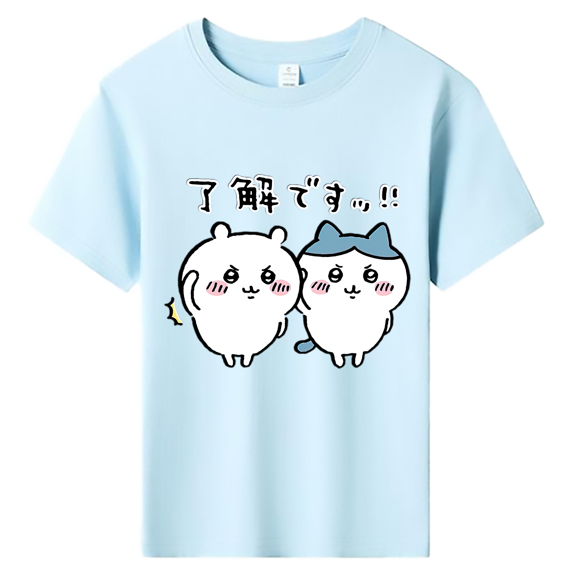 （画像用） ちいかわ ハチワレ Chii-kawa hachiware 綿100％キッズTシャツ（フロントプリント）